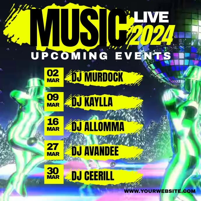 Upcoming Events Music Live Template | PosterMyWall