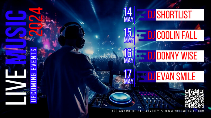 Upcoming Events Music Live Template | PosterMyWall