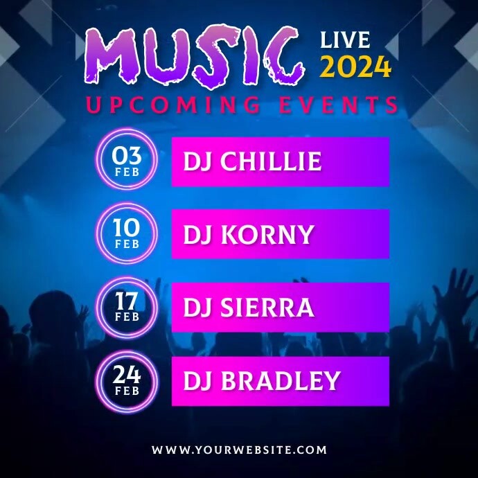 Upcoming Events Music Live Template | PosterMyWall