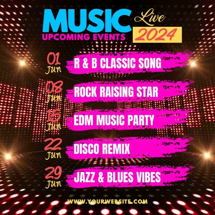 Upcoming Events Music Live Template | PosterMyWall