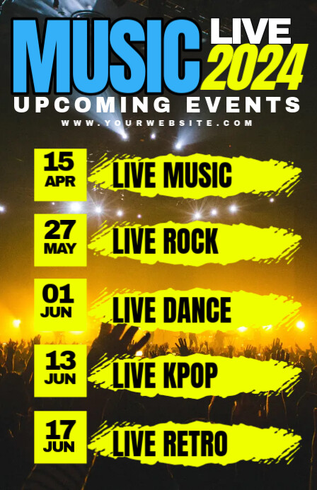Upcoming Events Music Live Template | PosterMyWall