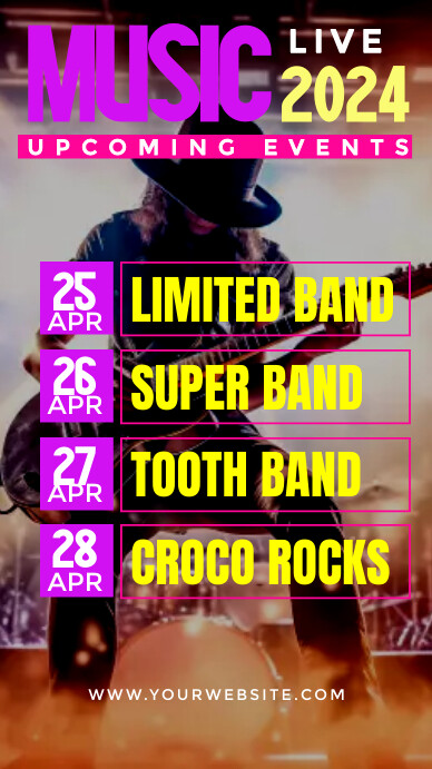 Upcoming Events Music Live Template | PosterMyWall
