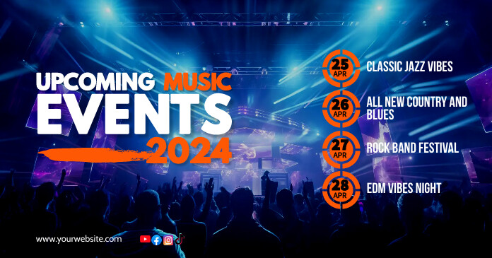 Upcoming Events Music Live Template | PosterMyWall