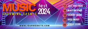 Upcoming Events Music Live Cabeçalho do Twitter template