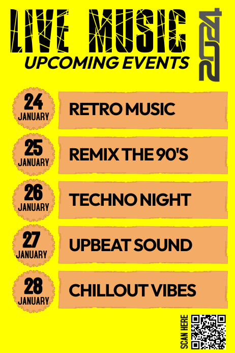 Upcoming Events Music Live Poster เทมเพลต | PosterMyWall