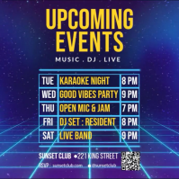 Upcoming Events Music – Weekly Schedule Poster (Neon) (1) Instagram-Beitrag template