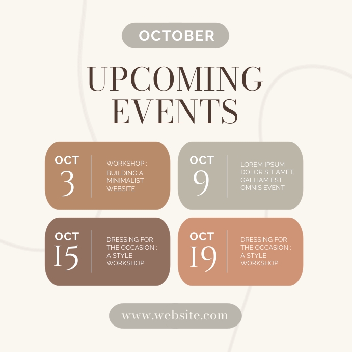 Upcoming Events October Calendar Event List Template PosterMyWall upcoming-events-october-calendar-event-list-template-postermywall