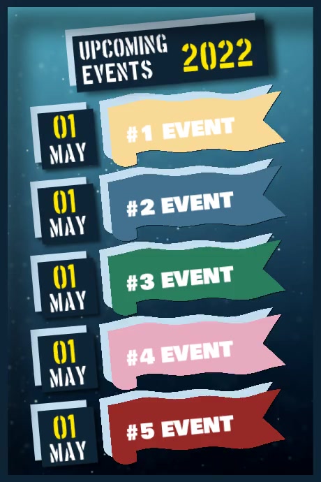Upcoming Events Planner Schedule Template | PosterMyWall