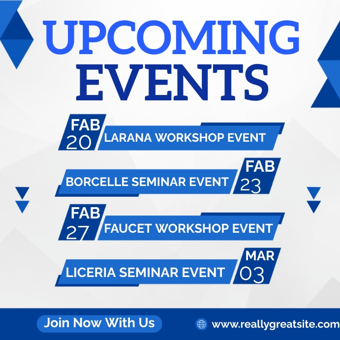Upcoming events Post Template | PosterMyWall