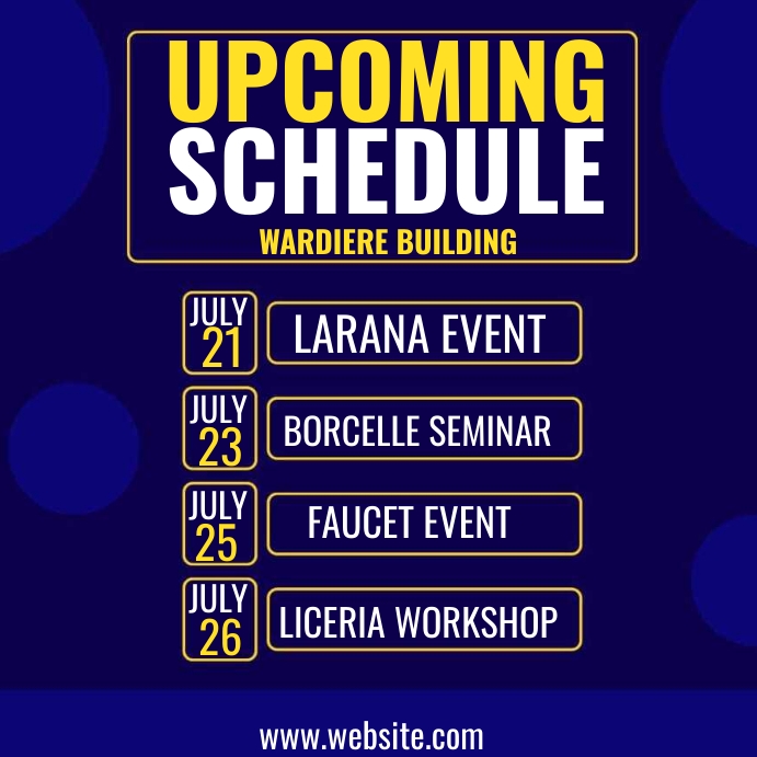 Upcoming events Post Template | PosterMyWall