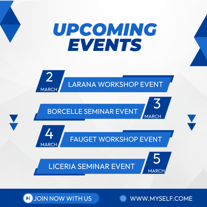 Upcoming events Post Template | PosterMyWall