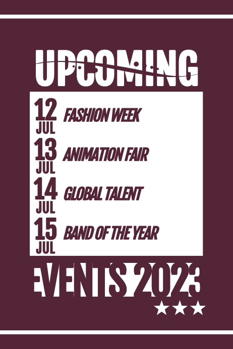 Rectangular Events Poster Upcoming Events Poster Template | PosterMyWall