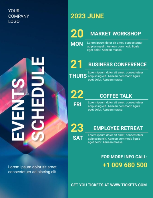 Event Calendar Poster Upcoming events poster Template | PosterMyWall