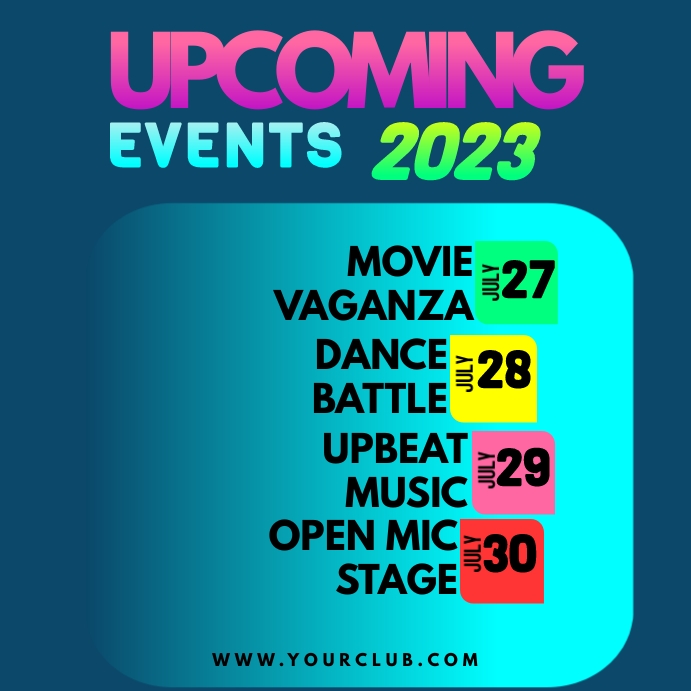 Upcoming Events Poster Template | PosterMyWall