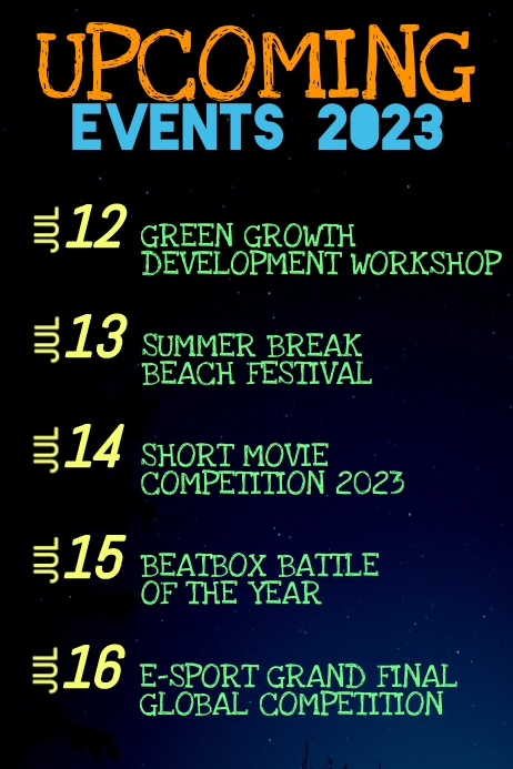 Upcoming Events Poster Template | PosterMyWall