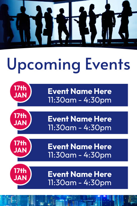 Upcoming Events poster template | PosterMyWall