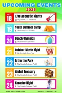 upcoming events schedule 2025 Cartel de 4 × 6 pulg. template