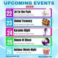 upcoming events schedule 2025 Instagram Post template