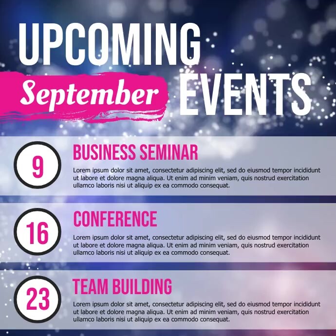 Customize Upcoming Events Logo Video Templates | PosterMyWall