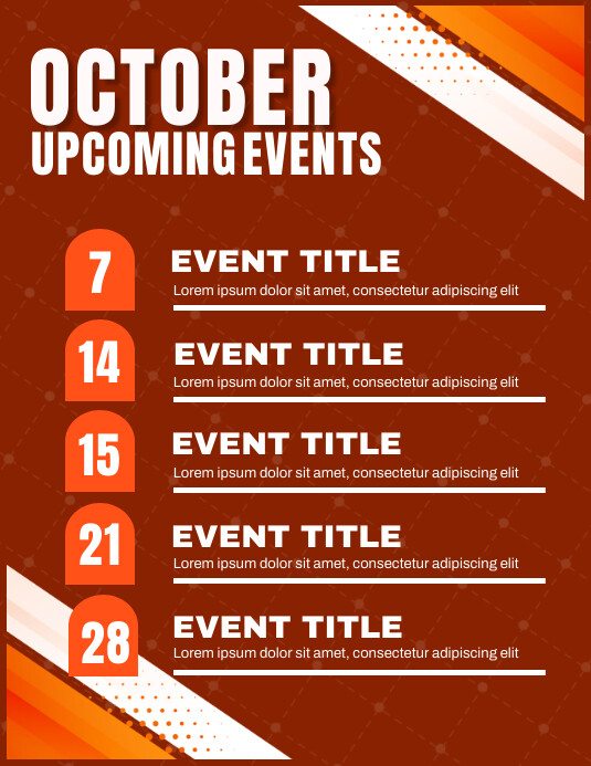 Copy of Upcoming Events Schedule Calendar | PosterMyWall