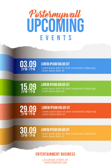 Upcoming events Schedule calendar Flyer Template PosterMyWall Upcoming events Schedule calendar Flyer Template PosterMyWall