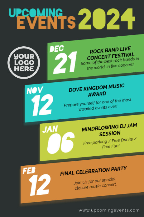 Upcoming Events Schedule Calendar Flyer Template | PosterMyWall Upcoming Events Schedule Calendar Flyer Template | PosterMyWall