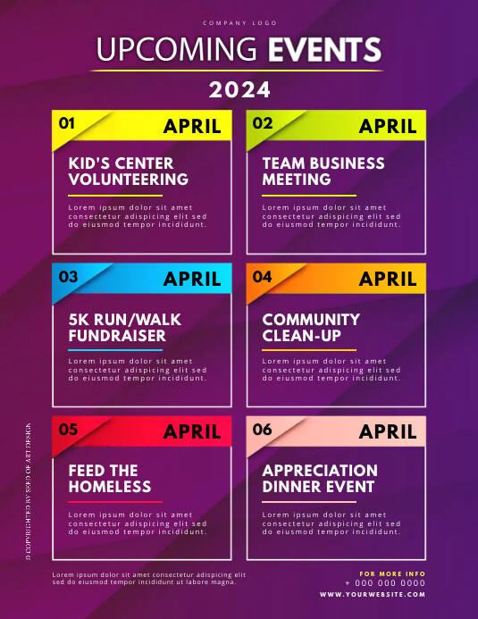 Events Schedule Calendar Flyer PosterMyWall