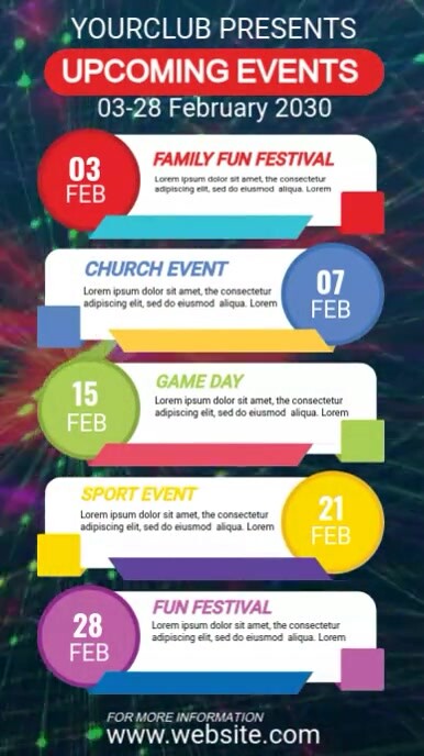 Upcoming Events Schedule Template | PosterMyWall