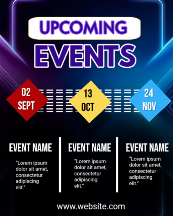 Upcoming Events Schedule Instagram Portrait template