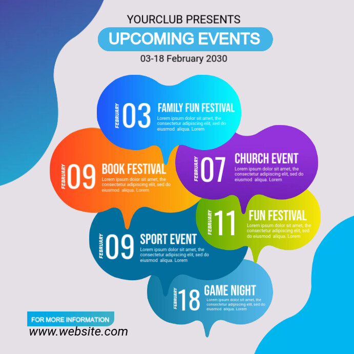 Upcoming Events Schedule Template | PosterMyWall