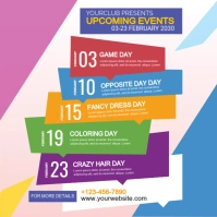 upcoming events schedule Сообщение Instagram template