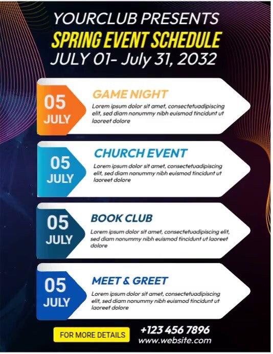 Upcoming Events Schedule Flyer (us Letter) Template | PosterMyWall