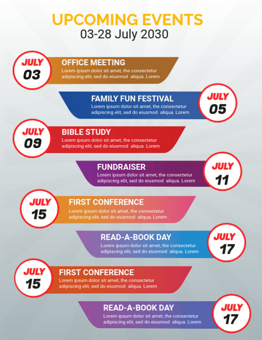 Plantilla de Events Schedule flyer PosterMyWall