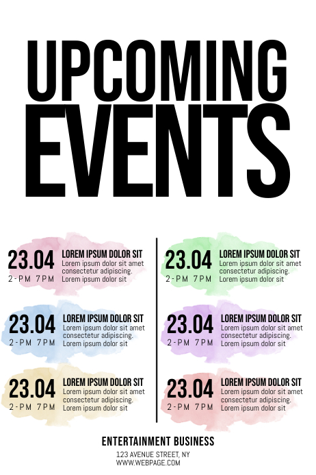Upcoming Events Schedule Flyer Template PosterMyWall Upcoming Events Schedule Flyer Template PosterMyWall