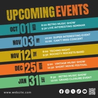 Upcoming Events schedule instagram post template