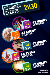 紫色 Event Schedule Poster Template