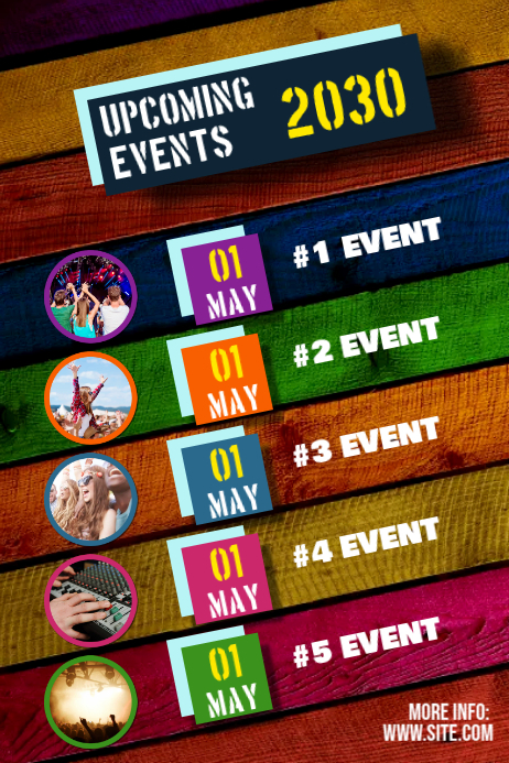 Red Upcoming Events Posters Template | PosterMyWall