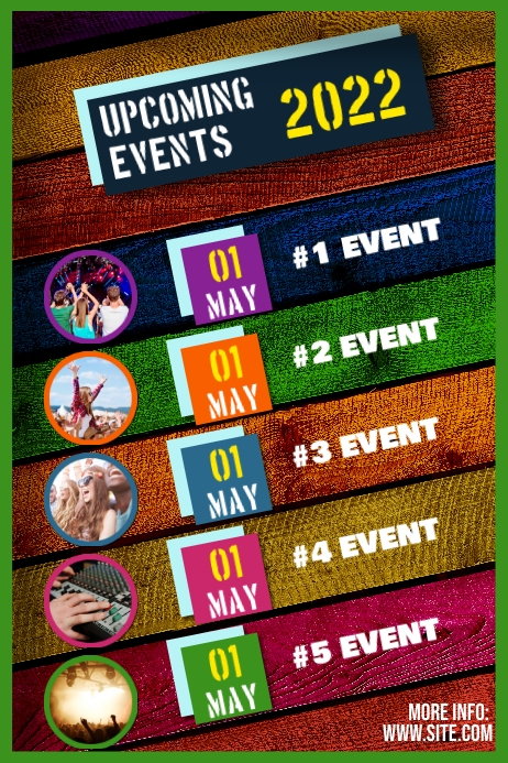 Upcoming Events Schedule Planner Poster Template | PosterMyWall