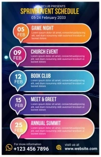 Upcoming Events Schedule  Tabloid template
