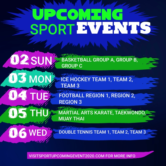 Upcoming events schedule template | PosterMyWall