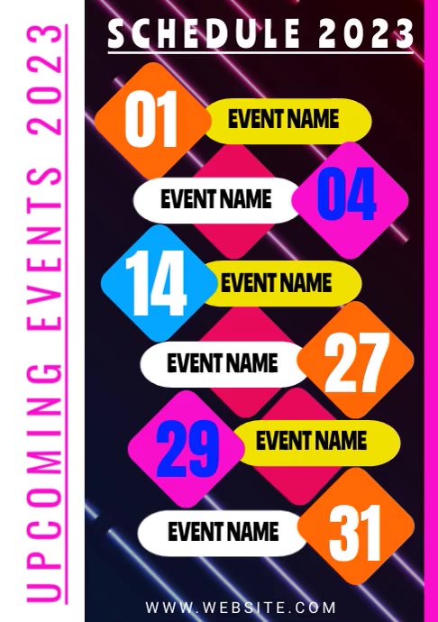 upcoming events schedule template | PosterMyWall