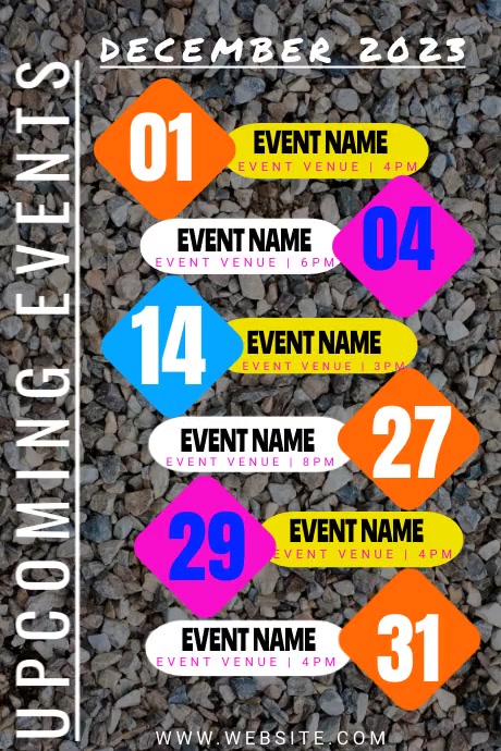 upcoming events schedule template | PosterMyWall