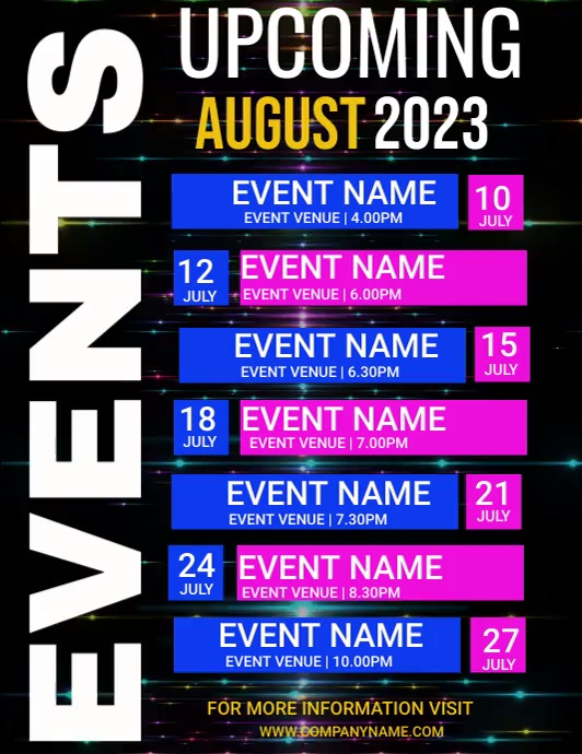 Upcoming Events Schedule Template PosterMyWall upcoming-events-schedule-template-postermywall