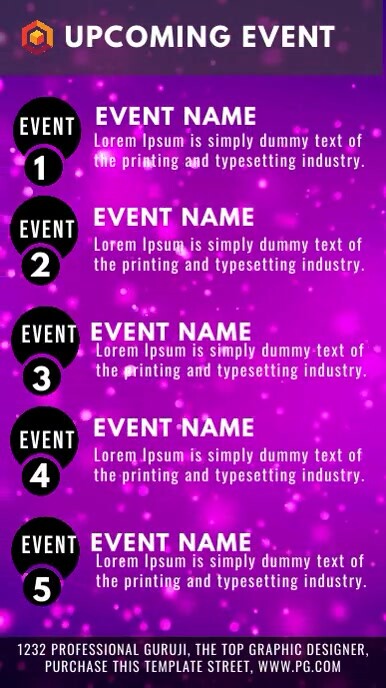 upcoming events schedule / timetable/ Event Template | PosterMyWall