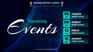 Upcoming Events Schedule Video Digitalt display (16:9) template