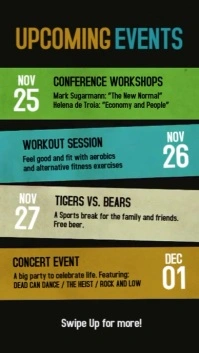 Upcoming events schedule video story template