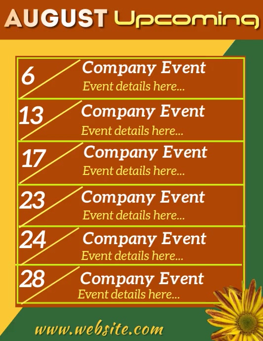 Upcoming Events Slideshow Template | PosterMyWall