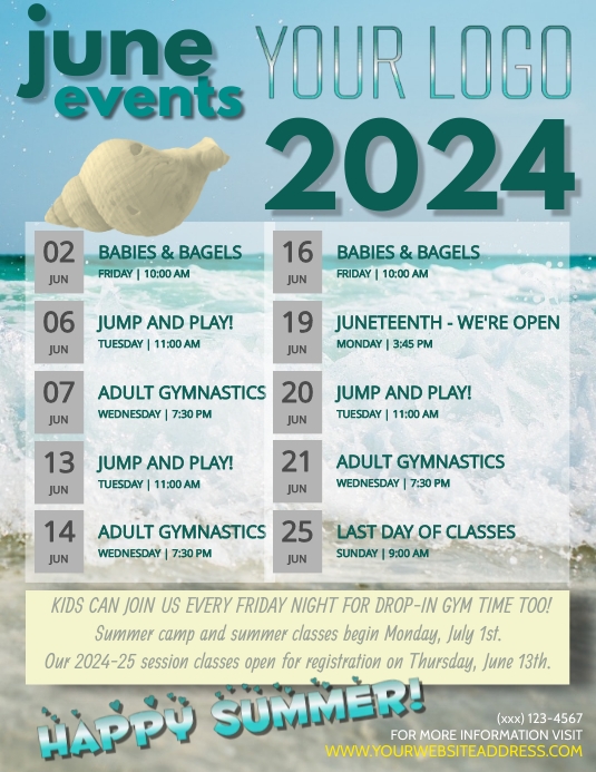 Summer Small Events Summer Events Schedule Flyers Template | PosterMyWall