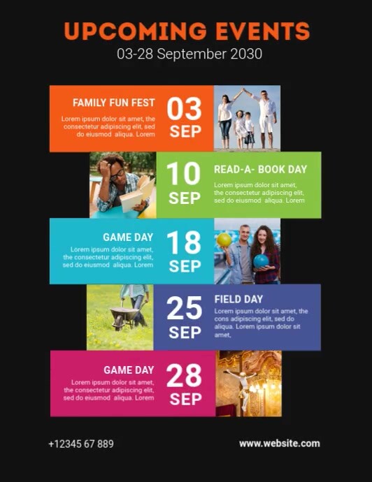 Upcoming Events Template | PosterMyWall