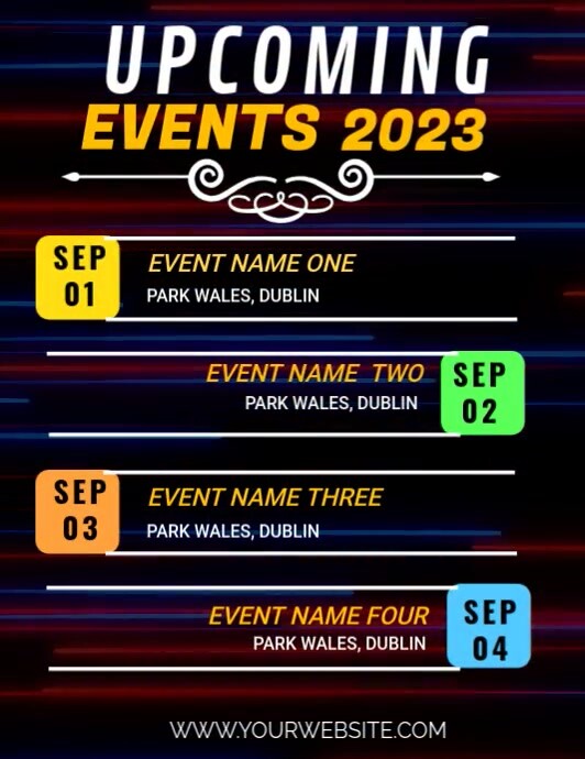 Upcomingevents Names upcoming events template | PosterMyWall